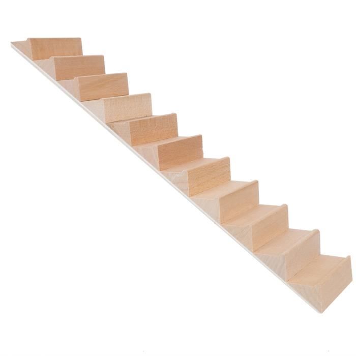 Escaliers de Maison de Poupée, 1/12 Échelle Miniature, Bois de Bouleau, Finition Brillante, DIY, Coins Arrondis, pour Meubles de Maison de Poupée, Artisanat