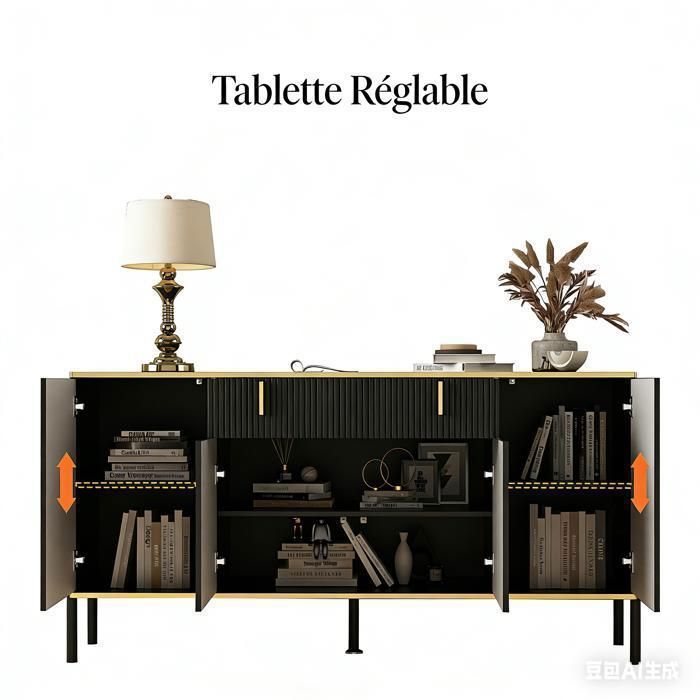 Buffet avec 3 portes - 120 x 40 x 85 cm - MDF et pieds en métal doré - pour salon, salle à manger - Blanc | Leroy Merlin Buffet avec 3 portes - 120 x 40 x 85 cm - MDF et pieds en métal doré - pour salon, salle à manger - Blanc | Leroy Merlin