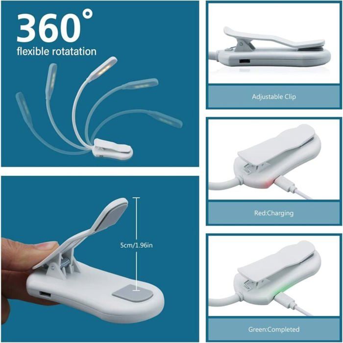 Lampe LED Flexible USB Pour Bureau - Réglable, Rechargeable, Idéale Pour Lecture Et études