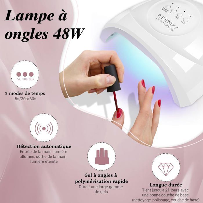 Kit Vernis Semi Permanent Complet, 12 Couleurs Vernis Gel Et 36W