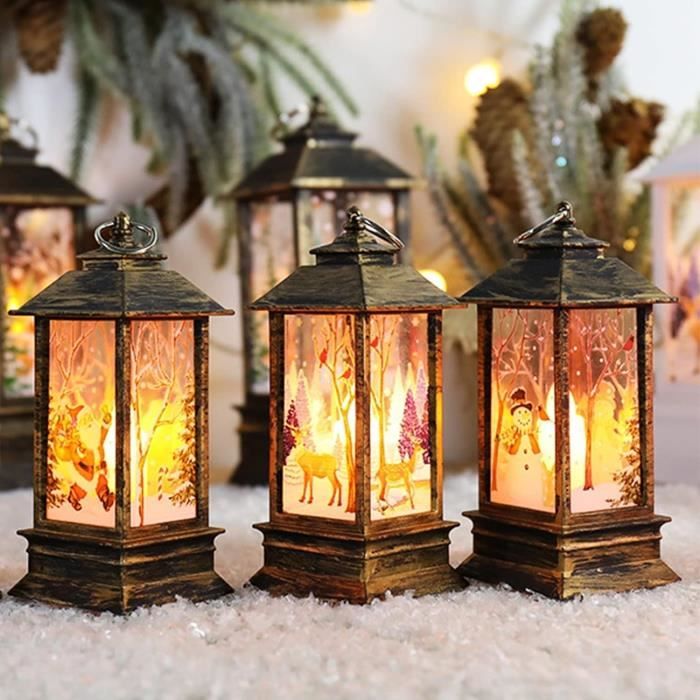 Lanterne avec bougie LED de Noël - Modèle au Choix - Jour de Fête