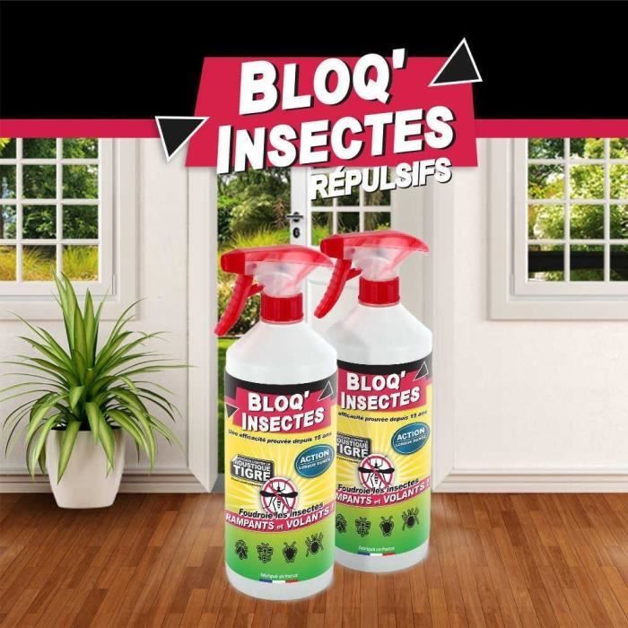 Répulsif spray BLOQ'INSECTES 1L - Anti insectes volants et rampants
