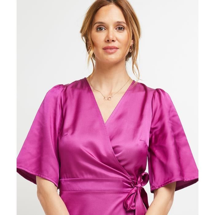 GRAIN DE MALICE Robe cache coeur femme Purple Cdiscount Pr t