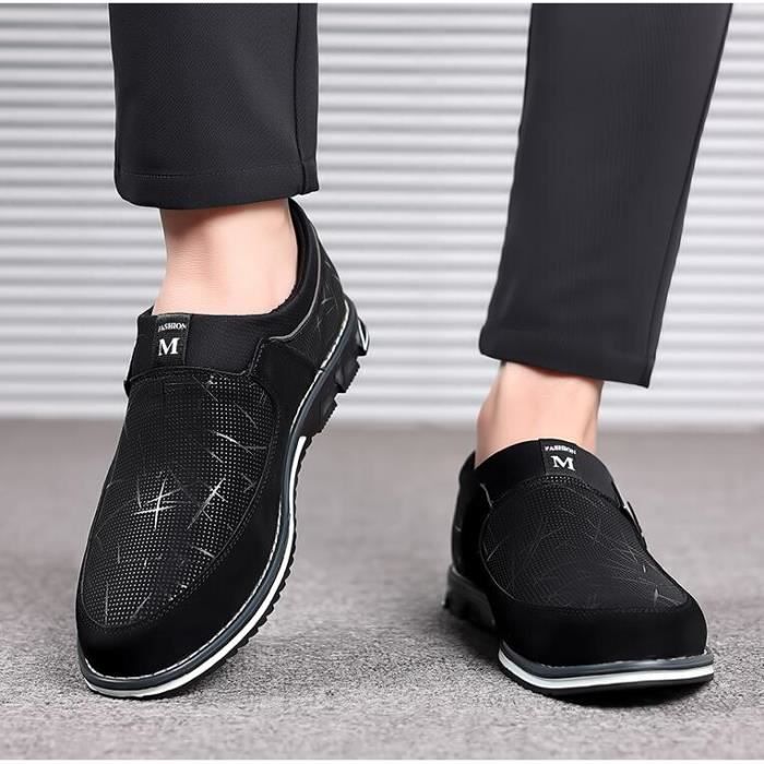 Chaussures Homme Mode Lace Up Oxfords perfor Derby cuir Noir