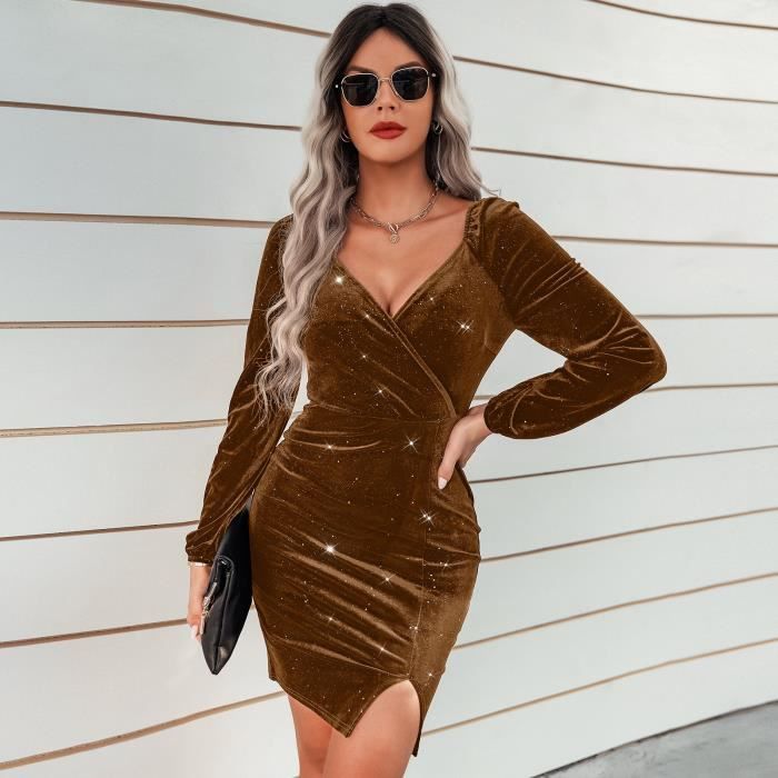 Mode robe velours femme store