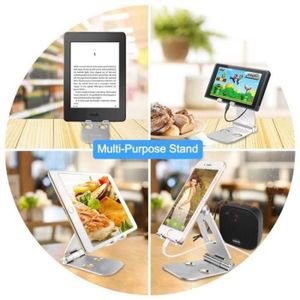 Support Téléphone Et Tablette En Aluminium - Lot De 3, Design Plat Gain De Place Pour Bureau Ou Maison