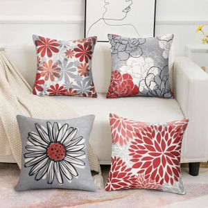 Housse de coussin aux motifs vintages multicolores, accessoire déco