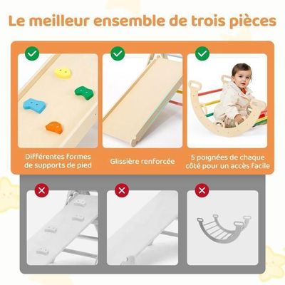 7 en 1 Toboggan - GOPLUS - Triangle d'escalade Montesorri, Escabeau Convertible, Tableau Noir 7 en 1 Toboggan - GOPLUS - Triangle d'escalade Montesorri, Escabeau Convertible, Tableau Noir