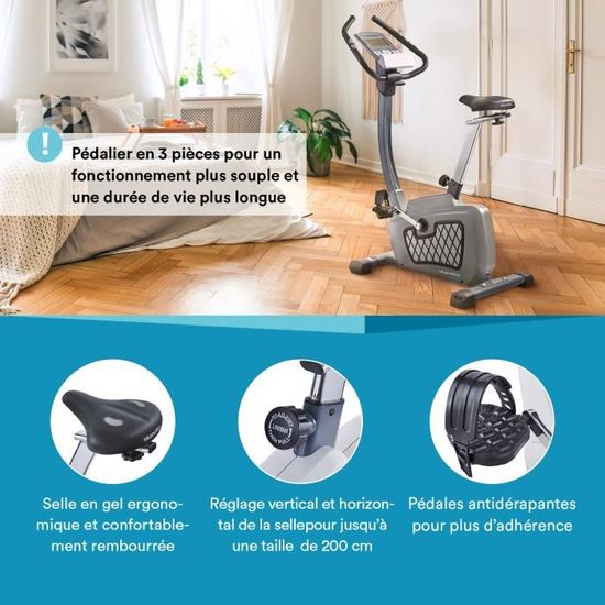 Velo Dappartement Ergometre Skandika Wiry Bluetooth 32 Niveaux De Resistance 24 Prog Masse Dinertie 11kg Fitness Et Musculation Cardio Training