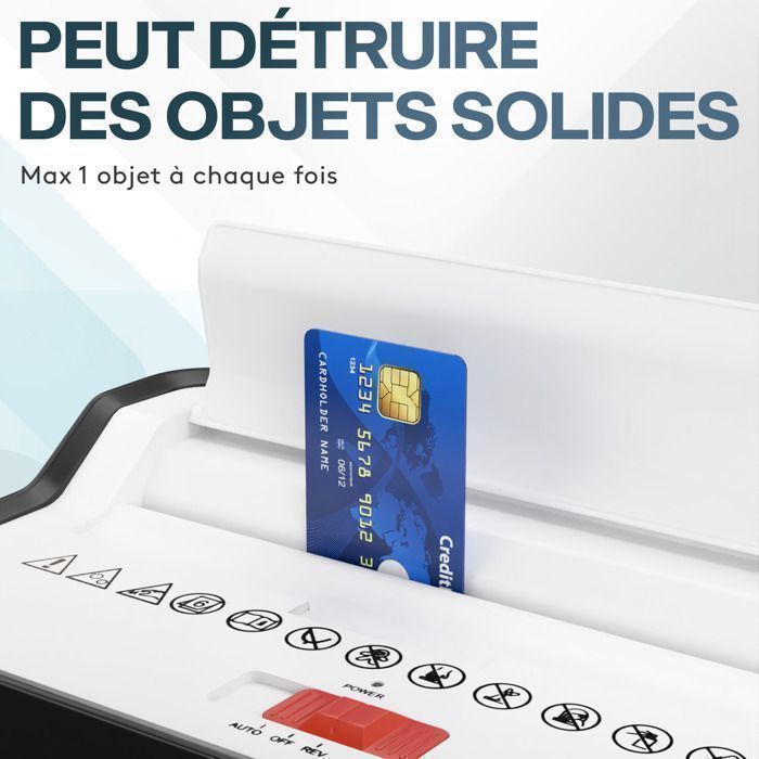 Déchiqueteuse De Papier Acropaq – 13 Litres, Coupe Droite, Niveau P4, 6 Feuilles, 220 Mm, Pour Maison Et Petite Entreprise