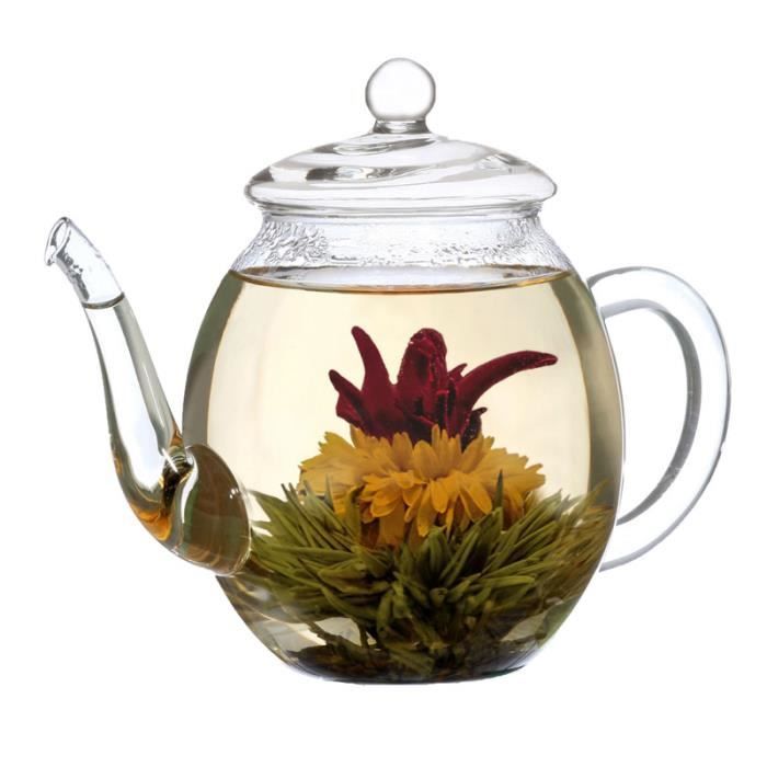 Mélange de fleurs de thé Creano - Coffret de fleurs de thé avec pot en  verre Thé vert Roses de thé en 6 variétés - Cdiscount Au quotidien