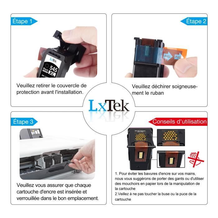 Cartouche 2 X PG545XL Noir Remanufacturée - Compatible Canon Pixma MG3052, Haute Capacité