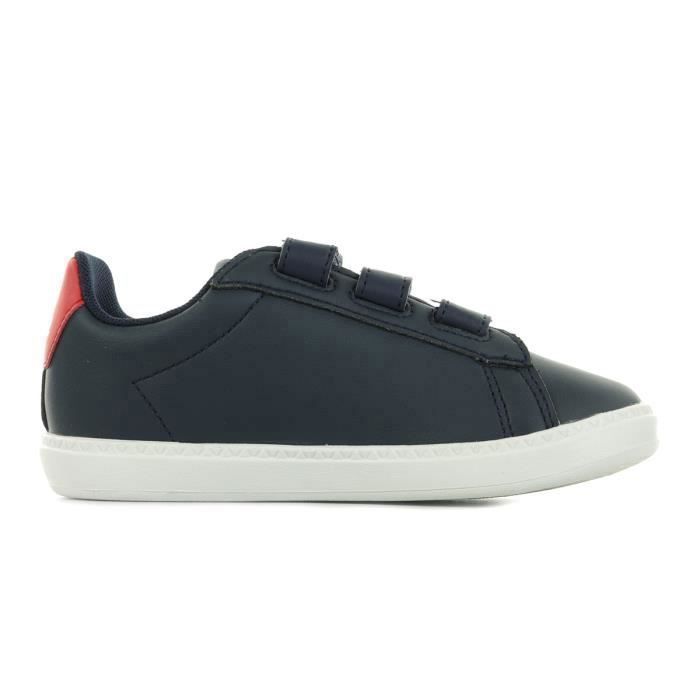 Baskets Le Coq Sportif Courtset Inf Bleu marine rouge Cdiscount Chaussures