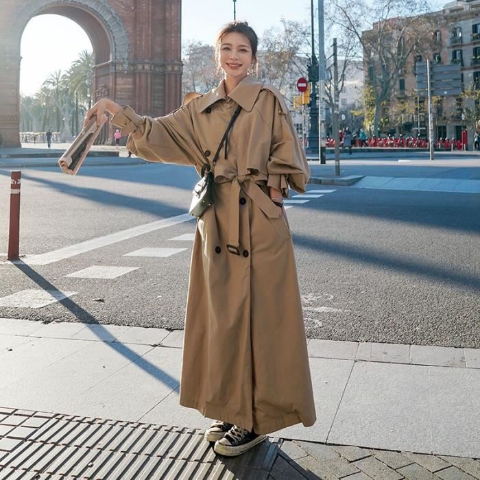 Manteau Cor en en vrac surdimensionn longue femmes Trench manteau