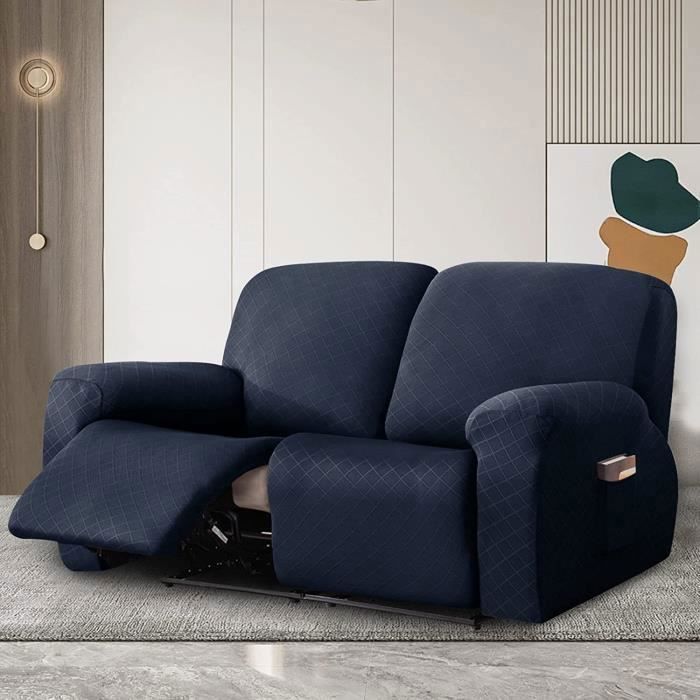 Ensemble Canapé Relax 2 Places + 2 Fauteuils - Gris - Avec Housses - Occasion