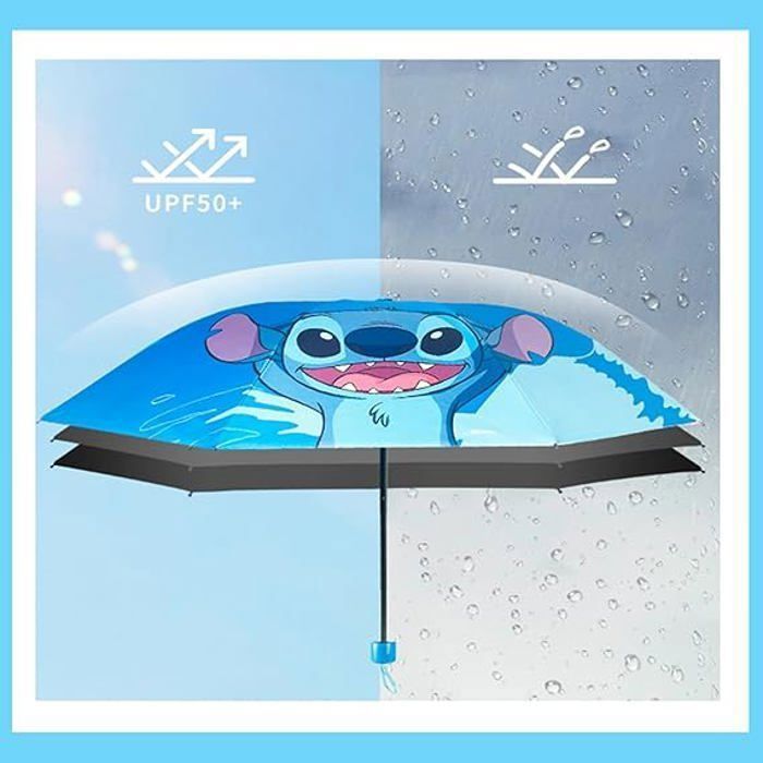 Parapluie Transparent Enfant Avec Stitch - Ouverture Manuelle Sécurisée, Tiges Flexibles - Design Fun Et Résistant