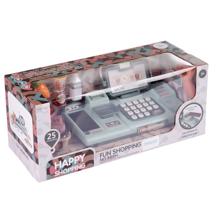 Teorema Enregistreur de caisse jouet pour enfants avec scanner et rouleau de ticket avec accessoires Teorema Enregistreur de caisse jouet pour enfants avec scanner et rouleau de ticket avec accessoires