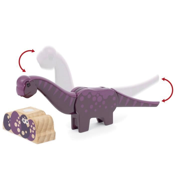 BRIO World Circuit Dinosaure – Coffret 21 Pièces En Bois – Train, Rails, Dinosaures Articulés Dès 3 Ans