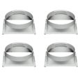 4X Interface de Tuyau D'Échappement de Climatiseur, Connecteur de Raccord de Corps de Climatiseur Mobile à Portable, Carré 15 Gris