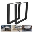 Pieds de table métal 90x72cm - Pieds de meubles industriels - Noir - Métal - Adulte-0