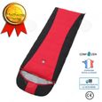 CONFO® Sac de couchage de camping sac de couchage en duvet, sac de couchage de camping extérieur ultraléger simple rouge-0
