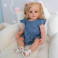 poupée Reborn fille 55CM jouet de bain complet en Silicone imperméable peinture détaillée à la main avec veines visibles-0