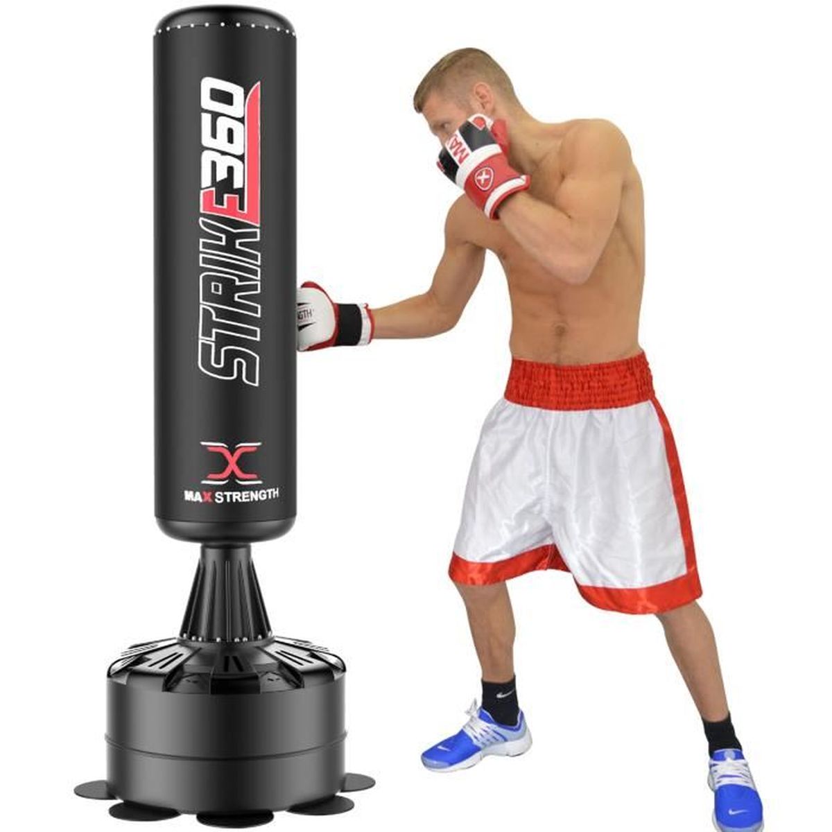 MAXSTRENGTH Sac de Frappe sur Pied pour entra/înement de Boxe 1,8 m