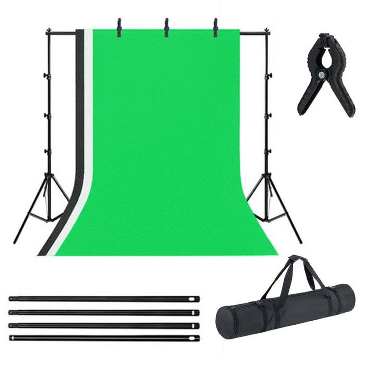 XMTECH 2.6x3m Kit Studio Photo avec trépied de Support, Fond de