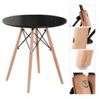 Table à Manger Ronde Scandinave Noir en Bois - Belfoyer - Diamètre 70CM Hauteur 72CM