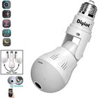 DIYIOT Caméra de surveillance IP cachée Fisheye ampoule HD 1080P panoramique à 360° pour caméra Wifi