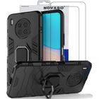 NOVAGO Pour Honor 50 Lite -Coque Résistante avec anneau béquille anti chute et 2 protections vitre protection écran verre trempé 0.33 mm