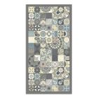 Tapis Vinyle Panorama Carreaux Ciments Cuisine Bleu 300x200 cm - Tapis pour Cuisine, Bureau et Salon en PVC