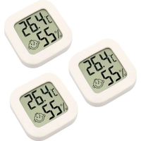 Mini Thermomètre Intérieur Numérique,Hygromètre Humidité Température,LCD Affichage Bluetooth Capteur sans Fil Thermomètre-3pcs