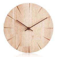 Horloge Murale-Bois Naturel Massif Horloge Bois-30cm-Mouvement Silencieux-Style Moderne- Pour Salon Cuisine Chambre Bureau
