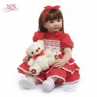 RUMOCOVO® poupée Reborn de 24 pouces 60cm corps en tissu princesse réaliste bébé fille avec ours ethnique pour 60CM BLUE EYE