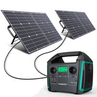 SWAREY Generateur electrogène Portable 1000W(1500W Pic) avec 2PCS Panneau Solaire Pliable 100w Solaire kit 220V