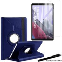 Housse Etui Bleu Samsung Galaxy Tab A7 Lite 8.7" SM-T220 Support Rotatif 360° + Vitre de protection avec Stylet Toproduits®