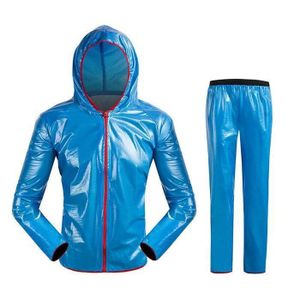 PONCHO Poncho,LIKE RAIN hommes moto imperméable imperméable femme randonnée voyage pluie couverture mode pluie veste - Blue Rain Suit
