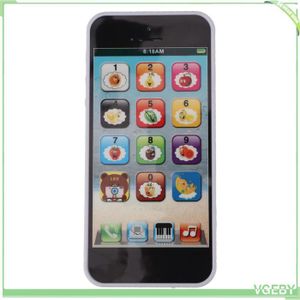 Jouet Téléphone Factice pour Bébé, Développe les Compétences Auditives Visuelles Téléphone de Jeu Lumineux Jouet Cellulaire pour Enfants pour Maison Noir, Blanc