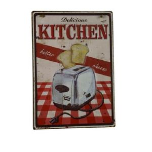 Pain maison Plaque Panneau de cuisine Plaque en m/étal style r/étro avec inscription