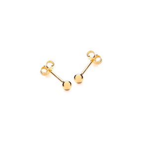 Boucles D'oreilles Puces En Or 18 Carats (750/1000) - Demie Boule Lisse, 1,26 G