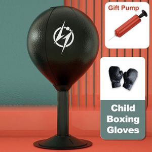 SAC DE FRAPPE gants de boxe pour enfants - Ballon de boxe en cuir PU pour adultes, décompression, sac de frappe, pour enfan