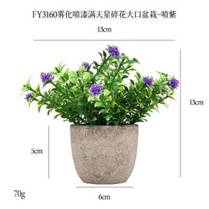 FLEUR ARTIFICIELLE C violet - Plantes Artificielles en Pot avec Pots, Fausses Fleurs Assorties, Verdure en Buis, Petites Plantes