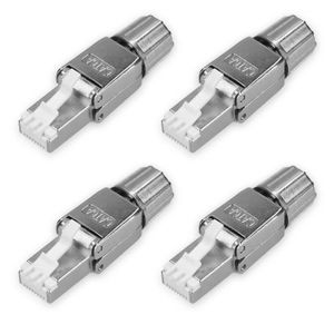 Cables Ethernet Kwmobile 4x Connecteur Rj45 Cat 6a Sans Outil Fiche Connecteur Reseau Ethernet Blinde Prise Pour Cab 280738 Prix Pas Cher Cdiscount