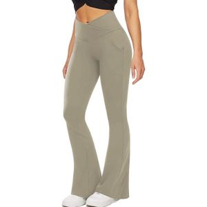 PANTALON DE SPORT Pantalons de Yoga pour Femmes - Marque - Jambes Larges - Absorption de l'humidité - Respirant - Menthe/Blanc