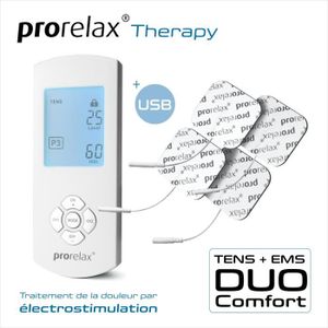 APPAREIL ÉLECTROSTIM prorelax TENS/EMS Duo Comfort | Appareil d'électrostimulation | 2 thérapies avec un seul appareil