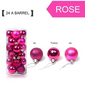 Boules De Noel Rose 8 Cm