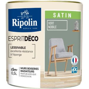 PEINTURE - VERNIS RIPOLIN - Esprit Déco Multi-supports -  Vert nobile - Satin - 0,5L