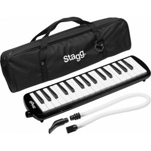 Noir 32 touches de piano Melodica Pianica Tube Long Flexible Melodica Tube avec embouchure sarbacane sac de transport 