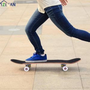 SKATEBOARD - LONGBOARD ZEFAN Skateboard en bois d'érable (noir+bleu)